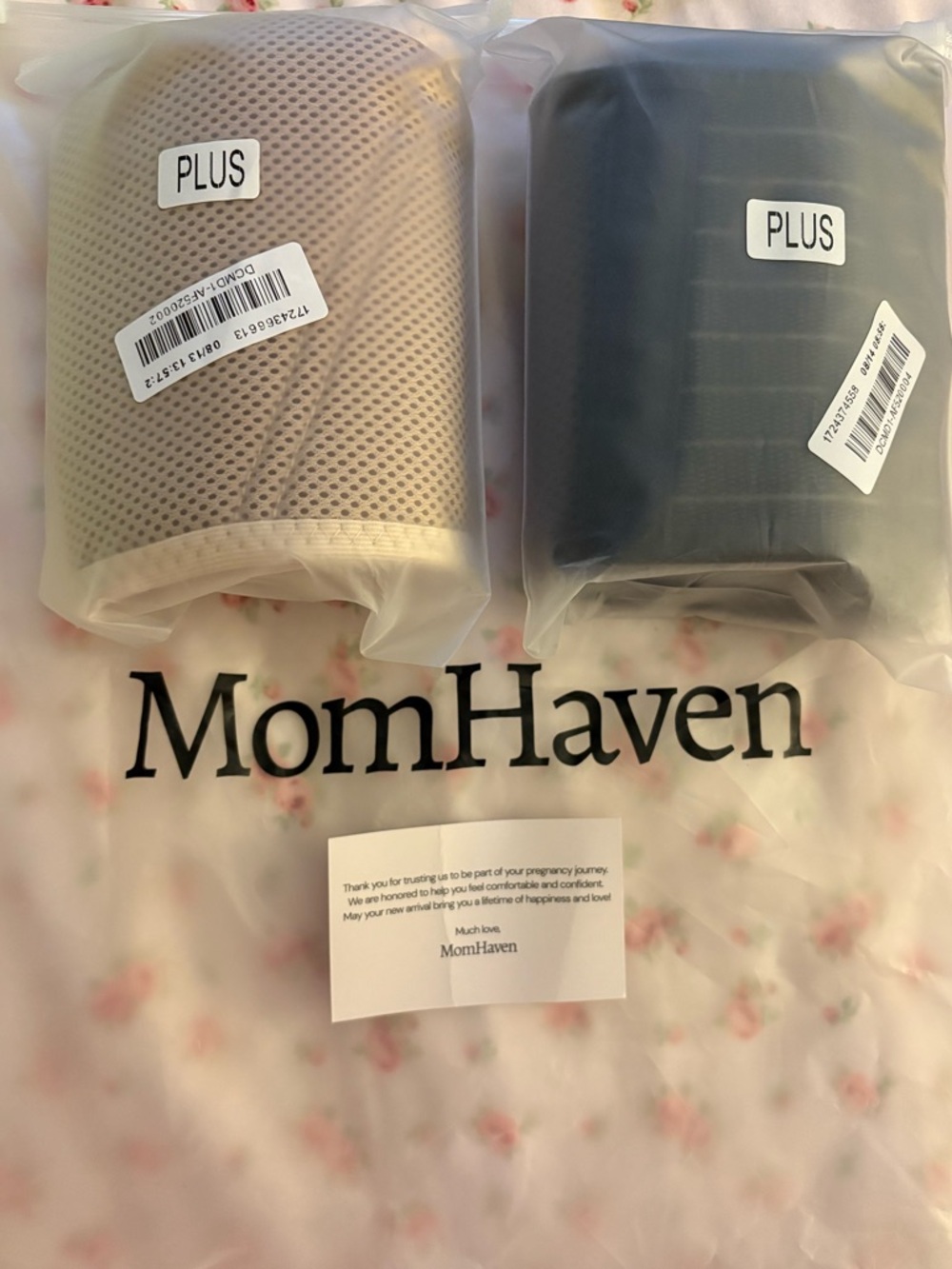 Maternity Support Bands in Beige and Black